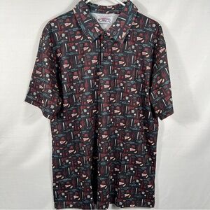 SGA Arizona Diamondbacks Fathers Day Black and Red Team Patterned Polo 0868